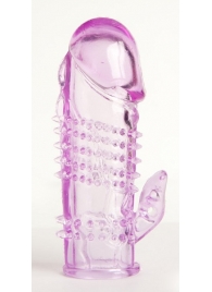 Фиолетовая насадка с коготком и шипами - 13 см. - Toyfa Basic - в Челябинске купить с доставкой