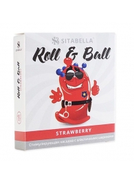 Стимулирующий презерватив-насадка Roll   Ball Strawberry - Sitabella - купить с доставкой в Челябинске