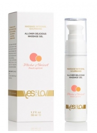 Универсальный массажный гель-смазка Allover Delicious Massage Gel с ароматом персика и аброкоса - 50 мл. - YESforLOV - купить с доставкой в Челябинске