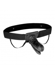 Полый страпон с двумя отростками и вибрацией Unisex Vibrating Hollow Strap-On Double Penetrating Dildo - 17,8 см. - Lux Fetish - купить с доставкой в Челябинске