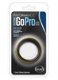 Черно-желтое силиконовое эрекционное кольцо Silicone Go Pro Cock Ring - Blush Novelties - в Челябинске купить с доставкой