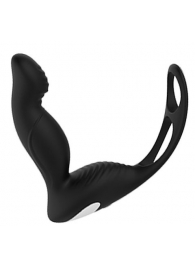 Черный вибромассажер простаты P-PLEASER W ERECTION ENHANCE - Dream Toys - в Челябинске купить с доставкой