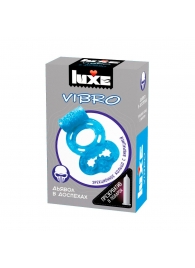 Голубое эрекционное виброкольцо Luxe VIBRO  Дьявол в доспехах  + презерватив - Luxe - в Челябинске купить с доставкой