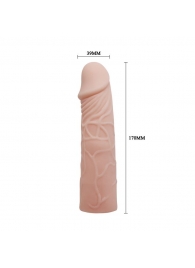 Закрытая телесная насадка-фаллос - 17 см. - Sex Expert - в Челябинске купить с доставкой