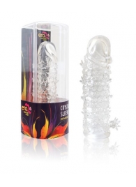 Закрытая прозрачная рельефная насадка Crystal sleeve - 13 см. - Erowoman-Eroman - в Челябинске купить с доставкой