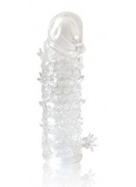 Закрытая прозрачная рельефная насадка Crystal sleeve - 13 см. - Erowoman-Eroman - в Челябинске купить с доставкой