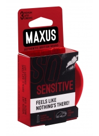 Ультратонкие презервативы в железном кейсе MAXUS Sensitive - 3 шт. - Maxus - купить с доставкой в Челябинске
