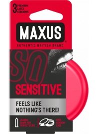 Ультратонкие презервативы в железном кейсе MAXUS Sensitive - 3 шт. - Maxus - купить с доставкой в Челябинске