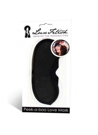 Черная маска на глаза Peek-a-Boo - Lux Fetish - купить с доставкой в Челябинске