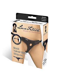 Черные плюшевые трусики для страпона - Lux Fetish - купить с доставкой в Челябинске