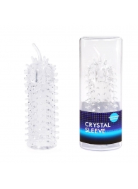 Закрытая рельефная насадка Crystal sleeve с усиками - 12 см. - Erowoman-Eroman - в Челябинске купить с доставкой