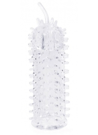 Закрытая рельефная насадка Crystal sleeve с усиками - 12 см. - Erowoman-Eroman - в Челябинске купить с доставкой