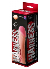 Телесная реалистичная насадка на Harness с коннектором BLACK LINE - 17 см. - LOVETOY (А-Полимер) - купить с доставкой в Челябинске