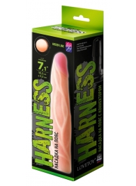 Телесная насадка с венками на Harness с коннектором GREEN LINE - 18 см. - LOVETOY (А-Полимер) - купить с доставкой в Челябинске