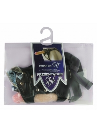 Черный пояс-трусики с двумя насадками Soft-Dolli - 16,5 и 10,5 см. - LOVETOY (А-Полимер) - купить с доставкой в Челябинске