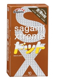 Презервативы Sagami Xtreme FEEL UP с точечной текстурой и линиями прилегания - 10 шт. - Sagami - купить с доставкой в Челябинске
