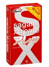 Утолщенные презервативы Sagami Xtreme Feel Long с точками - 10 шт. - Sagami - купить с доставкой в Челябинске
