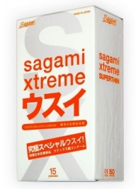 Ультратонкие презервативы Sagami Xtreme SUPERTHIN - 15 шт. - Sagami - купить с доставкой в Челябинске