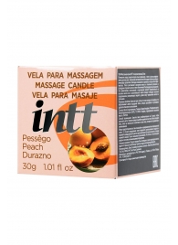 Массажная свеча для поцелуев Peach с ароматом персика - 30 гр. - INTT - купить с доставкой в Челябинске