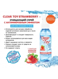 Очищающий спрей для игрушек CLEAR TOY Strawberry - 100 мл. - Биоритм - купить с доставкой в Челябинске