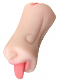 Телесный двусторонний мастурбатор Fruity Tongue - ротик и вагина - ToyFa - в Челябинске купить с доставкой