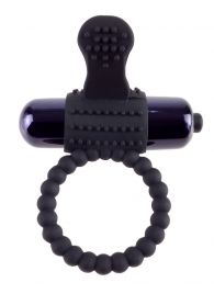 Черное эрекционное виброкольцо Vibrating Silicone Super Ring - Pipedream - в Челябинске купить с доставкой
