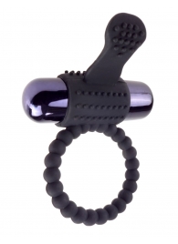 Черное эрекционное виброкольцо Vibrating Silicone Super Ring - Pipedream - в Челябинске купить с доставкой
