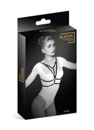 Черная упряжь на грудь Laura - Bijoux Pour Toi - купить с доставкой в Челябинске