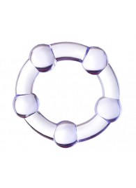 Фиолетовое эрекционное кольцо на пенис с бусинами - Штучки-дрючки - в Челябинске купить с доставкой