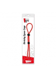 Красное лассо на пенис с двумя бусинами STRETCHY LASSO CAGE - Dream Toys - в Челябинске купить с доставкой