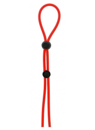 Красное лассо на пенис с двумя бусинами STRETCHY LASSO CAGE - Dream Toys - в Челябинске купить с доставкой