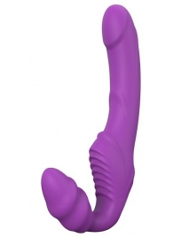 Фиолетовый безремневой вибрострапон DOUBLE DIPPER - Dream Toys - купить с доставкой в Челябинске