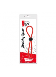 Красное эрекционное лассо с одной бусиной-утяжкой STRETCHY THIN LASSO - Dream Toys - в Челябинске купить с доставкой