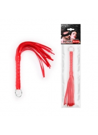 Красная плеть с рукоятью в оплетке - 28 см. - Notabu - купить с доставкой в Челябинске