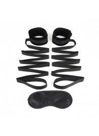 Чёрные манжеты для фиксации на кровати Bondage Bed Strap - Lux Fetish - купить с доставкой в Челябинске