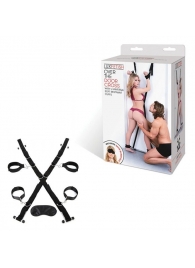 Чёрный набор для фиксации у двери - Lux Fetish - купить с доставкой в Челябинске