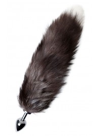 Серебристая металлическая анальная втулка с хвостом чернобурой лисы - размер S - ToyFa - купить с доставкой в Челябинске