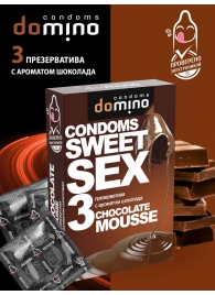Презервативы для орального секса DOMINO Sweet Sex с ароматом шоколадного мусса - 3 шт. - Domino - купить с доставкой в Челябинске
