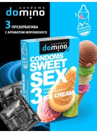 Презервативы для орального секса DOMINO Sweet Sex с ароматом мороженого - 3 шт. - Domino - купить с доставкой в Челябинске