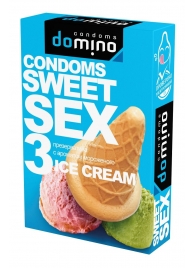Презервативы для орального секса DOMINO Sweet Sex с ароматом мороженого - 3 шт. - Domino - купить с доставкой в Челябинске