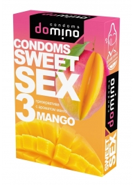 Презервативы для орального секса DOMINO Sweet Sex с ароматом манго - 3 шт. - Domino - купить с доставкой в Челябинске