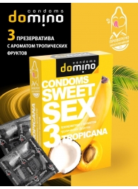 Презервативы для орального секса DOMINO Sweet Sex с ароматом тропических фруктов - 3 шт. - Domino - купить с доставкой в Челябинске