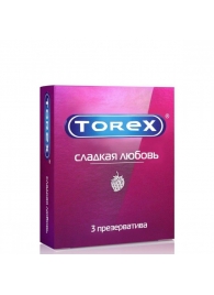 Презервативы Torex  Сладкая любовь  с ароматом клубники - 3 шт. - Torex - купить с доставкой в Челябинске