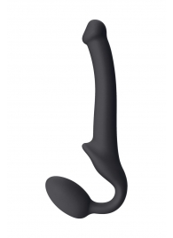 Черный безремневой страпон Silicone Bendable Strap-On S - Strap-on-me - купить с доставкой в Челябинске