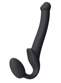 Черный безремневой страпон Silicone Bendable Strap-On S - Strap-on-me - купить с доставкой в Челябинске