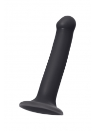 Черный фаллос на присоске Silicone Bendable Dildo M - 18 см. - Strap-on-me - купить с доставкой в Челябинске