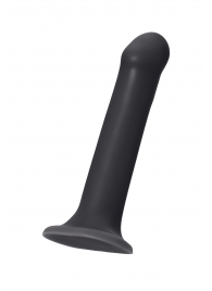 Черный фаллос на присоске Silicone Bendable Dildo L - 19 см. - Strap-on-me - купить с доставкой в Челябинске