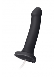 Черный фаллос с имитацией эякуляции Silicon Cum Dildo L - 19,6 см. - Strap-on-me - купить с доставкой в Челябинске