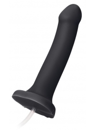 Черный фаллос с имитацией эякуляции Silicon Cum Dildo L - 19,6 см. - Strap-on-me - купить с доставкой в Челябинске