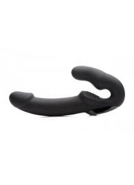 Черный безремневой страпон Urge Silicone Strap On с пультом ДУ - 24 см. - XR Brands - купить с доставкой в Челябинске